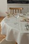 Yakacihome Floral Laced 4-Piece American Service Gardenia Linen Washable Stain-Resistant 35X50 cm