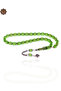 Transparent Green Barley Cut Silver Tassel Fire Amber Prayer Beads 201025213 - 2