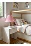غطاء مصباح E27 من Pink Gingham مع كابل - أبيض من الأسفل