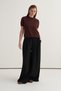 Women's Double Pleated Wide Leg Palazzo Trousers Black