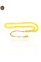 Lemon Yellow Barley Cut Special System Tasseled Crimped Amber Prayer Beads 201025211 - 3