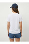 Women's White Teddy Embroidered Crew Neck Basic T-Shirt 7533 60283952 - 4