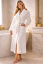 Corded Model Luxury Quality Microcotton 100% Cotton Unisex Women's Men's White Bathrobe - 2