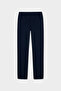 Men's Navy Blue Straight Fit Elastic Waist Trousers - 4