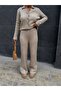 Yumoş Knitwear Top Cardigan Bottom Pants Two-Piece Set - 4