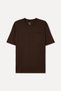 Men's Brown Comfort Fit Crew Neck T-Shirt with Pocket Detail - 5