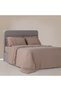 Adelya King Size Duvet Cover Set 100% Organic Cotton Linen Embroidered Powder 240X220 cm