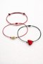3-Piece Heart Fish Detailed Carded Marteniçka Korean Rope Lucky Bracelet Set - Does Not Tarnish - 2
