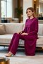 Women's Maxi Dress a Crew Neck Long Sleeve Lined Plain Pattern Chiffon Woven Layered Design Detail - 3