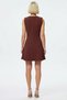 Women's Mini Dress, Crew Neck, Sleeveless, Woven, A-Line, Plain Pattern, Front Button Detail, Unlined, Short Length - 6