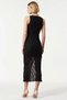 Women's Dress Skirt Bodycon Crew Neck Sleeveless Stone Print Detailed Tulle Maxi Length Lined Knitted Textured - 6
