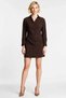 Women's Plus Size Mini Shirt Double Breasted Lapel Long Sleeve Woven Fabric Striped Terrycotton - 5