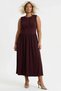 Women's Plus Size Maxi Dress, Crew Neck, Sleeveless, Knitted Fabric, A-Line, Ruffle Detail, Straight Fit - 5