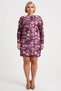 Women's Plus Size Mini Dress Boat Neck Long Sleeve Floral Pattern Knitted Tulle Fabric A-Line Stylish - 5