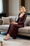 Women's Maxi Dress V-Neck Long Sleeve Knitted Patterned Accessory Detailed Molded Unlined Knitted Fabric - 3