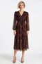 Women's Maxi Dress V-Neck Long Balloon Sleeve Shawl Pattern Skater Pattern Yoryo Chiffon Woven Lined Model - 5