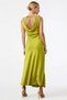Women's Maxi Dress Degaje Collar Sleeveless Satin Woven A-Line Unlined Plain Fit Summer Modern - 5