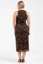 Women's Plus Size Midi Bodycon Crew Neck Sleeveless Knitted Tulle Stretchy Multi Color Leopard Print - 6