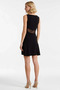 Women's Mini Dress Boat Neck Sleeveless Lace Detailed Waist Textured Knitted Fabric Skater Cut Sporty - 6