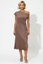 Women's Midi Dress, Degaje Collar, Short Sleeve, A-Line, Bell Shape, Knitted, Accessory Detailed, Plain, Stylish - 5
