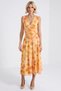Women's Maxi Dress Strappy V-Neck Sleeveless Gathered Tulle Knitted Floral Lined Functional - 5