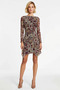 Women's Mini Dress Boat Neck Long Standard Sleeve Tulle Knitted Shawl Pattern A-Line Bell Form Asymmetrical - 5