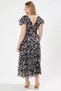 Women's Plus Size Midi Dress Midi V-Neck Short Sleeve Ruffle Chiffon Woven Floral Pattern a V - 6