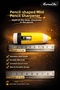 Pen-Shaped Yellow Color Mini Pencil Sharpener with Cover 5.5 cm Portable Metal Blade