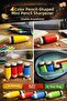 Pen-Shaped Yellow Color Mini Pencil Sharpener with Cover 5.5 cm Portable Metal Blade - 3
