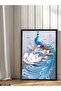 Elegant Peacock One Piece Black Wooden Framed Painting - 2