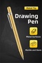 Carbide Tip Metal Drawing Pencil Golden Yellow 14 cm Professional Scriber Marble Wood Metal (1 Piece) - 3