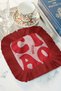 Retro Ciao Bella Fringed Presentation Napkin - Vibrant Modern Red Gold Colored Coaster Tissue - 7