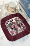 Romantic Flower Garden Fringed Presentation Placemat Tissue - Elegant Bohemian Cream Burgundy Presentation Napkin - 6