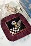 Luxury Modern Art Fringed Decor Napkin-Stunning Black Bohemian Burgundy Fringe Coaster Tissue - 5