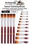 Flat Tip Number 8 Painting Brush 1 Pack of 5 Sable Cut Tip Brush Set Gouache Water-Based Acrylic Oil B
