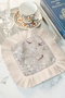 Elegant Bird and Floral Tassel Presentation Napkin - Romantic Japandi Beige White Coaster Tissue - 5