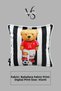 Cushion Cover 45X45 cm Teddy Bear Patterned – Babyface Fabric with White Piping and Hidden Zipper - 3