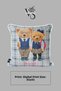 Cushion Cover 45X45 cm Teddy Bear Patterned – Babyface Fabric with White Piping and Hidden Zipper - 3