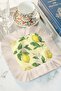 Lemon Flower Garden Fringed Presentation Napkin - Pastel Summer Freshness Mediterranean Yellow Coaster Tissue - 7