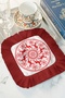 Nordic Winter Patterned Fringed Presentation Decoration Napkin - Christmas Themed Red Rustic Coffee Napkin - 2