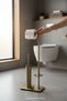 Antique Gold Toilet Brush Antique Gold Toilet Paper Holder Set with Brass Legs Easy Cleaning Refillable - 2