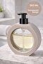 Plastic Transparent Liquid Soap Dispenser 350 ml with Lock Mechanism – Modern Bathroom Kitchen Dispenser (Cream) - 4