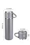 Preminium Thermos Set Stainless Steel Vacuum Thermos Set with 3 Cups 500 ml Heat Preservation for up to 12 Hours - 3