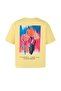 Light Yellow 100% Cotton Oversize/Wide Fit Front and Back Printed Knitted Plus Size T-Shirt Tbbss26Bf00016 - 6