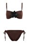 Brown Strapless Covered Floral Applique Normal Waist Regular Bikini Set Tbess26Bt00019 - 4