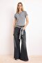 Grey Melange Fitted/Bodycon Short Sleeve Report Knitted Blouse Twoss26Bz00262 - 5