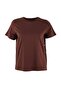 Kahverengi Boyfriend Fit Yanda Çıt Çıt Detaylı %100 Pamuk Örme Büyük Beden T-shirt TBBSS24BF00000 - 4