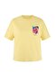 Light Yellow 100% Cotton Oversize/Wide Fit Front and Back Printed Knitted Plus Size T-Shirt Tbbss26Bf00016 - 4