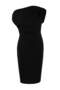 Siyah Midi Büzgü/Drape Detaylı Örme Büyük Beden Elbise TBBSS26AH00141 - 4