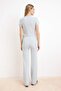 Gray Melange Fitted/Spanish-Cut Cotton Ribbed Knitted Top and Bottom Set Twoss26Au00082 - 4